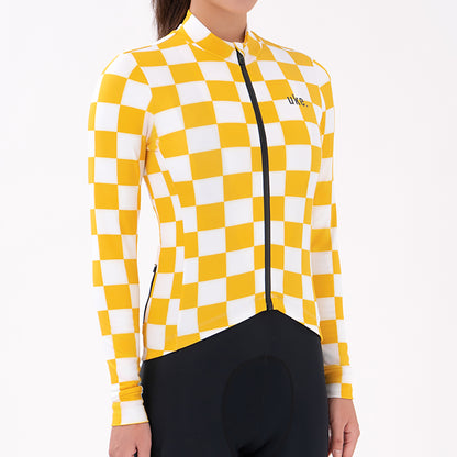 Women's Training Thermal Cycling Jersey Youth-Lemon white