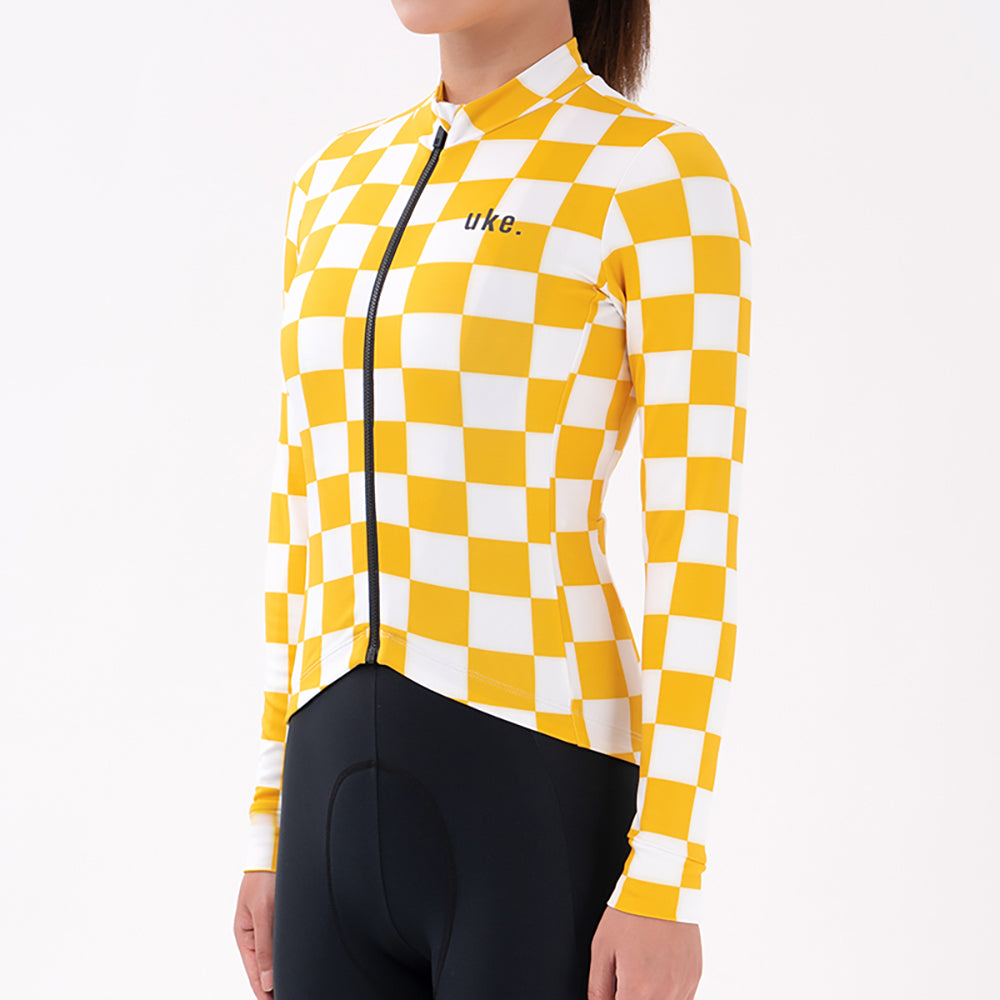 Women's Training Thermal Cycling Jersey Youth-Lemon white