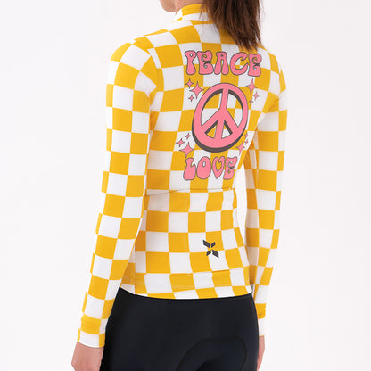 Women's Training Thermal Cycling Jersey Youth-Lemon white
