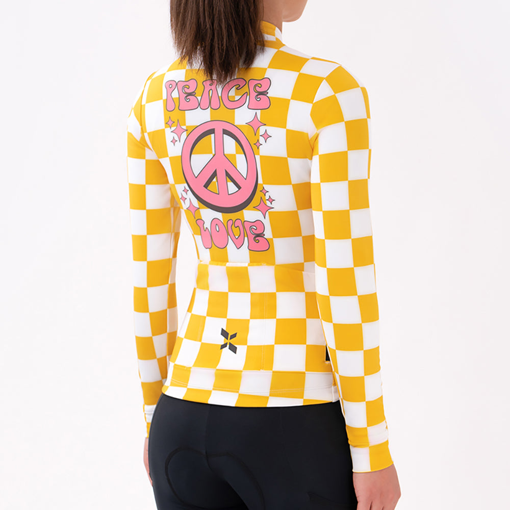 Women's Training Thermal Cycling Jersey Youth-Lemon white