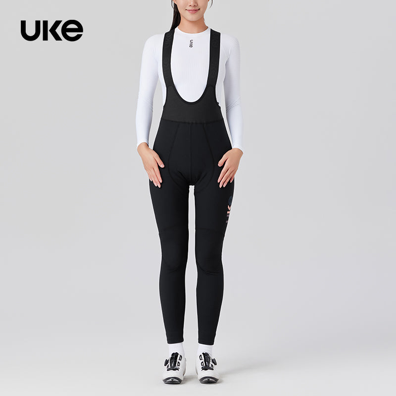 Women's Windproof Thermal Bib Tights PR-1 Black-Black