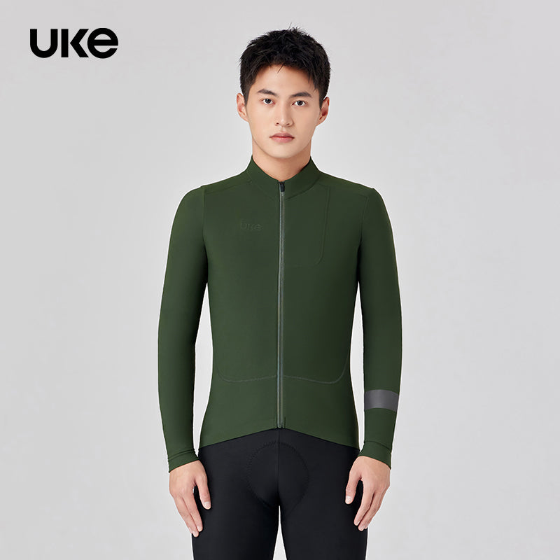 Men's Thermal Cycling Jersey CL-1 Shadow Chaser-Deep Moss Green