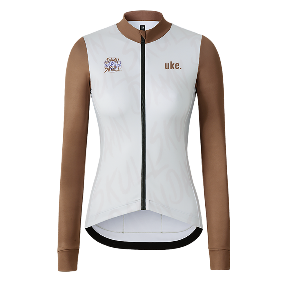 Women's Training Thermal Cycling Jersey Skull-Caramel
