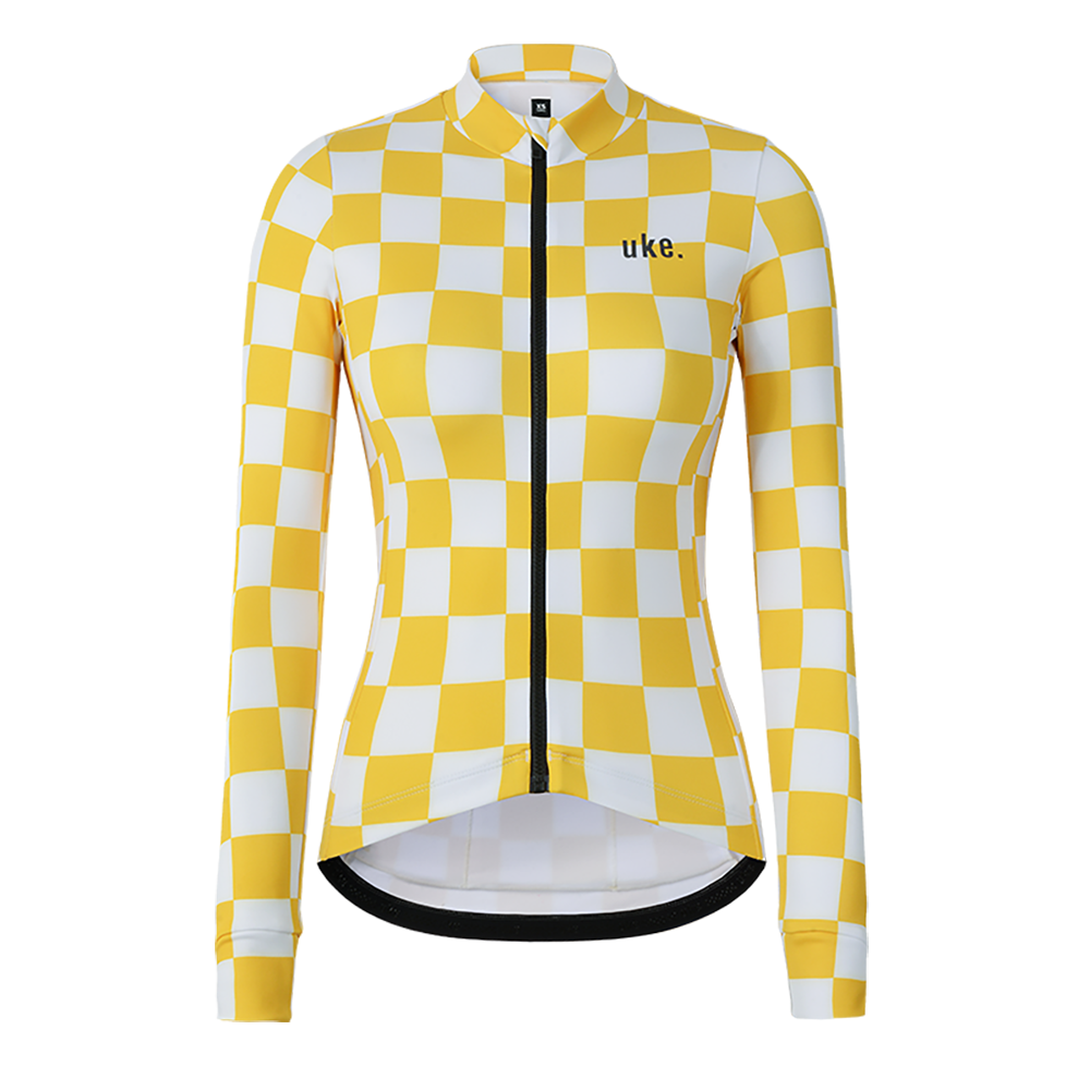 Women's Training Thermal Cycling Jersey Youth-Lemon white