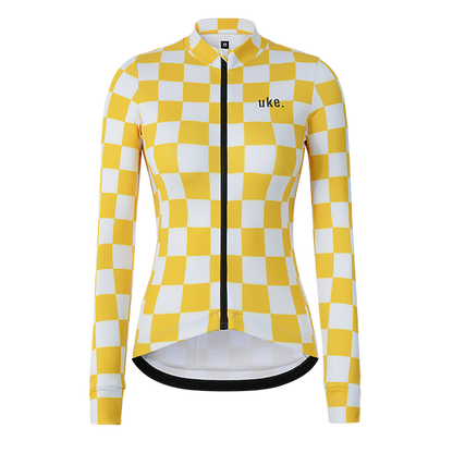 Women's Training Thermal Cycling Jersey Youth-Lemon white