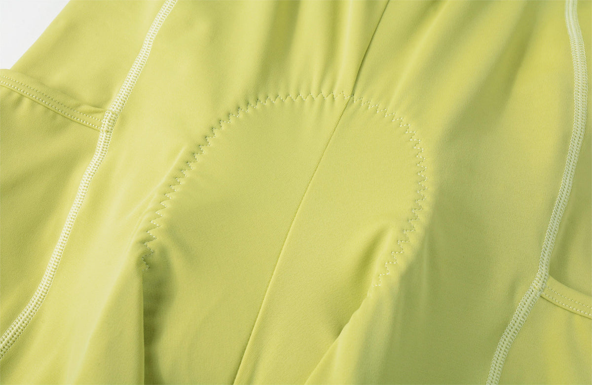 Women's Cargo Bib Shorts Yun Lan-Pale yellow