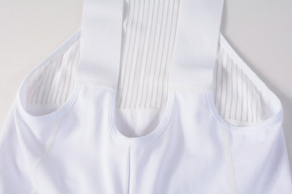 Women's Cargo Bib Shorts Yun Lan-White