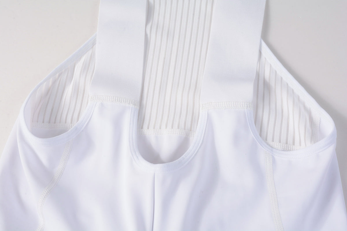 Women's Cargo Bib Shorts Yun Lan-White