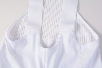 Women's Cargo Bib Shorts Yun Lan-White