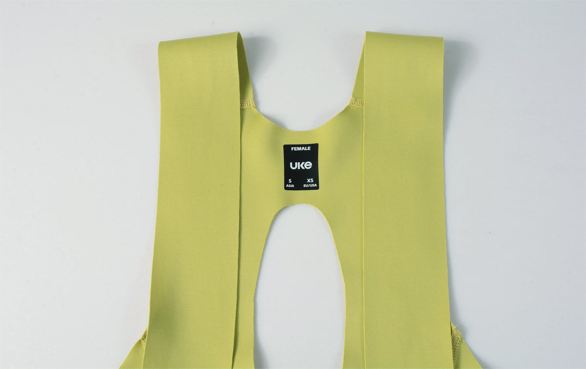 Women's Seamless Bib Shorts SI-1 Curly Shu-Pale yellow