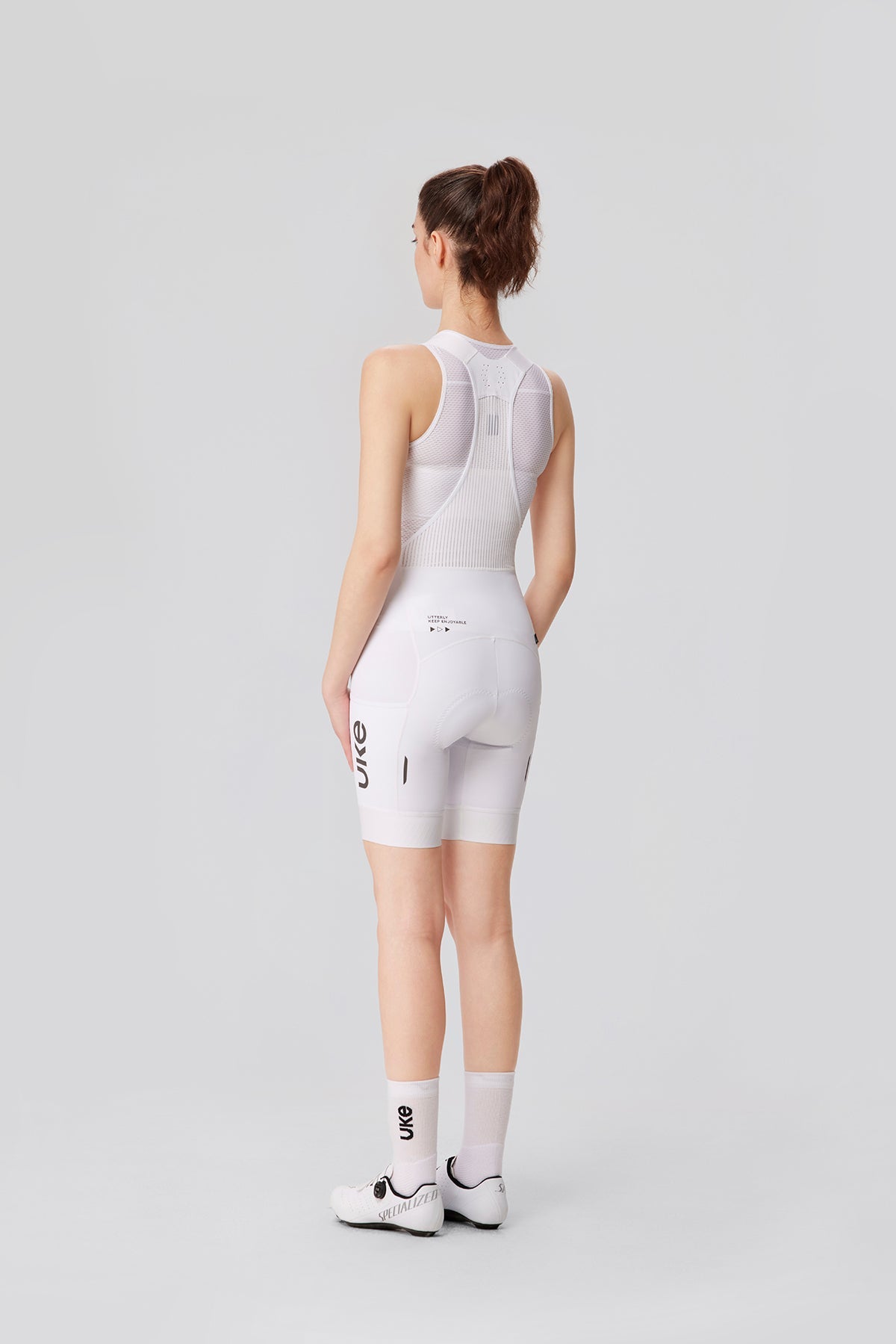 Women's Cargo Bib Shorts Yun Lan-White