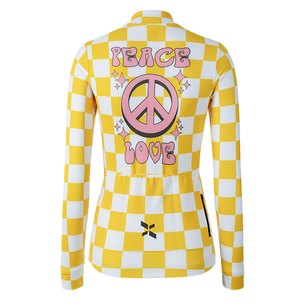 Women's Training Thermal Cycling Jersey Youth-Lemon white