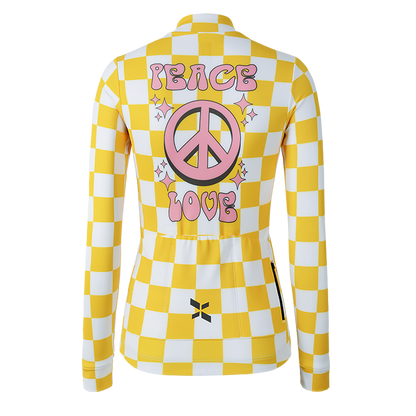 Women's Training Thermal Cycling Jersey Youth-Lemon white