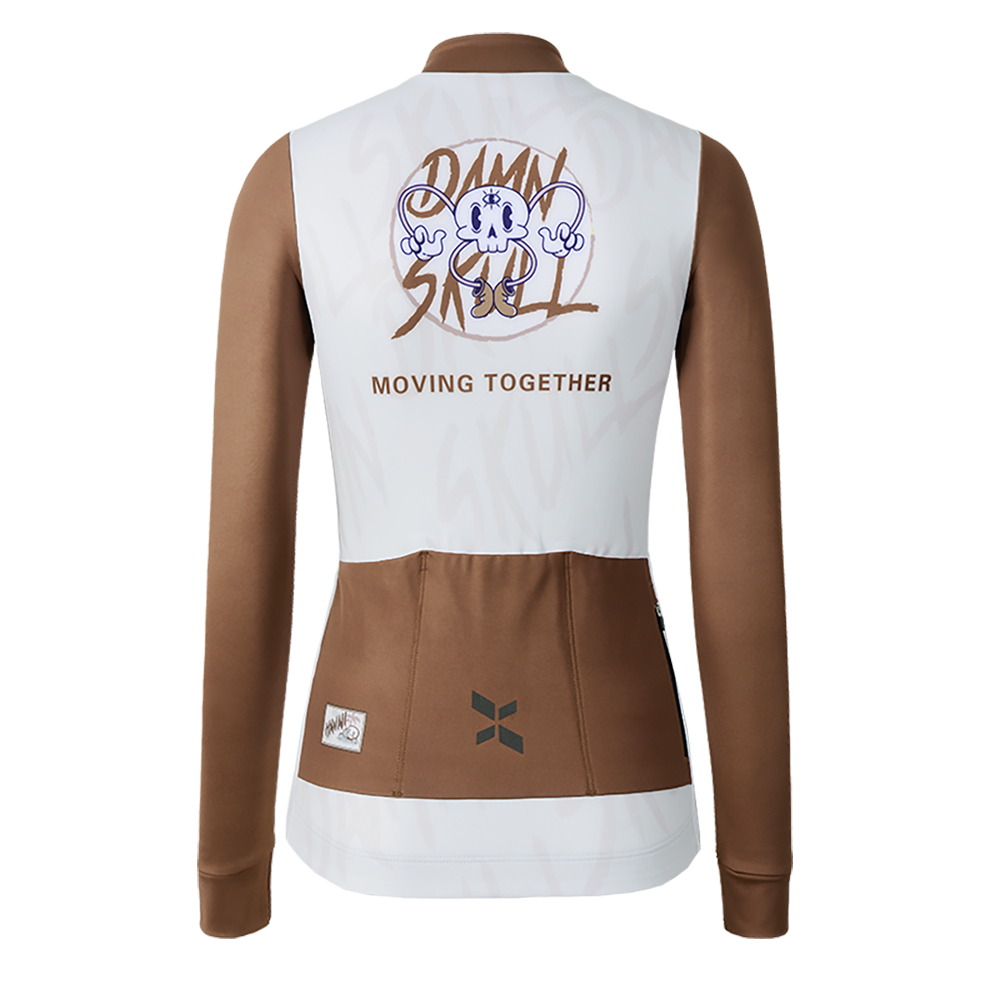 Women's Training Thermal Cycling Jersey Skull-Caramel