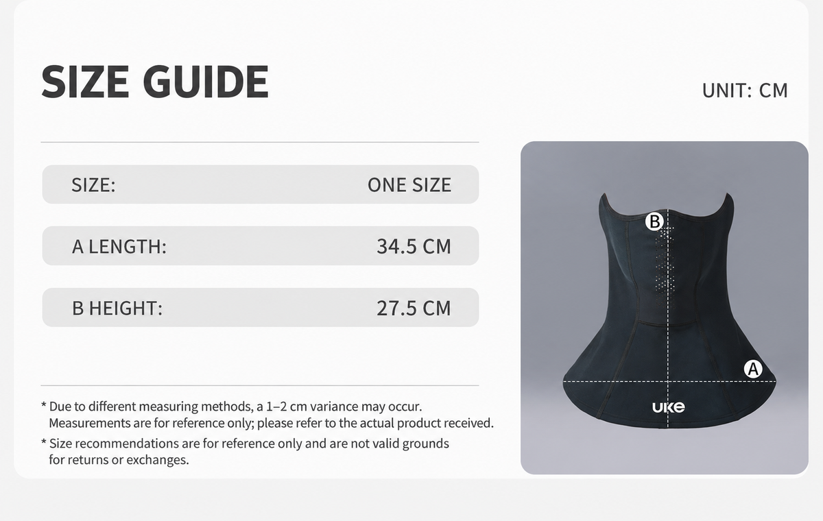 UKE Windproof Thermal Fleece Balaclava Size Guide